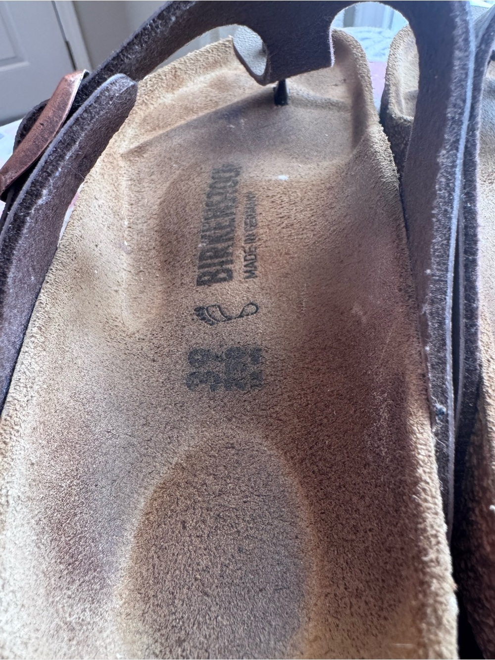 Birkenstock Gizeh Brown Suede Thong Sandals - Picture 12 of 14